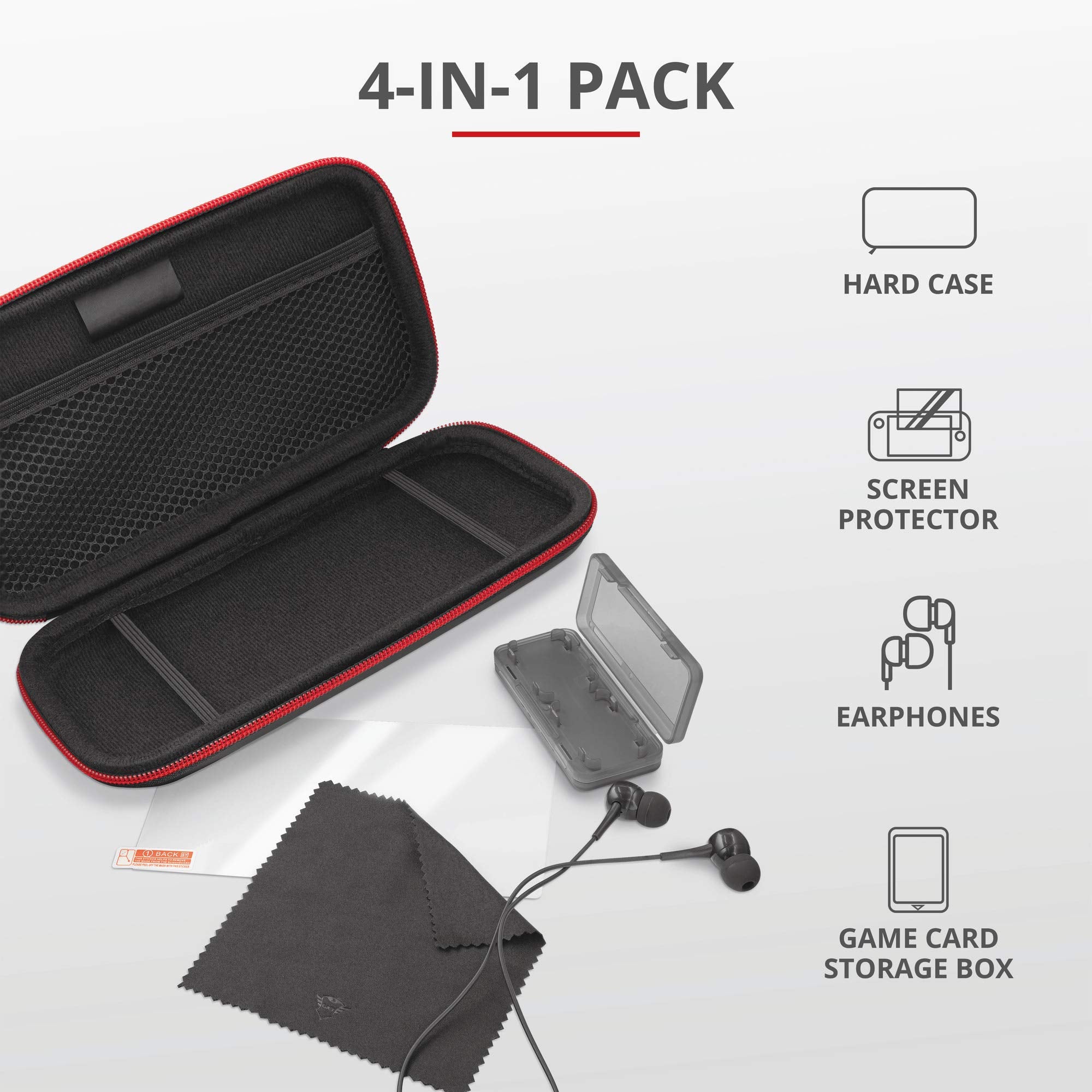 Funda Trust Gaming Gxt 1241 Tidor Xl 4 En 1 Negro ( SWITCH - Lite) - Estuche, protector, auriculares Funda Trust Gaming Gxt 1241 Tidor Xl 4 En 1 Negro ( SWITCH - Lite) - Estuche, protector, auriculares